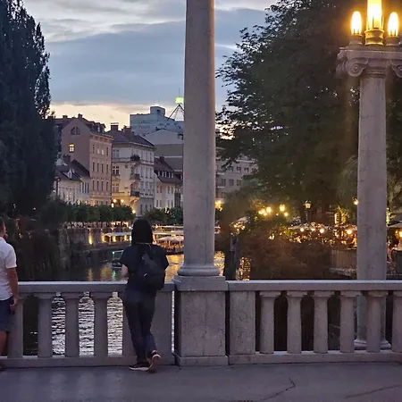 Riva In Old Town By The Cobblers' Bridge Laibach